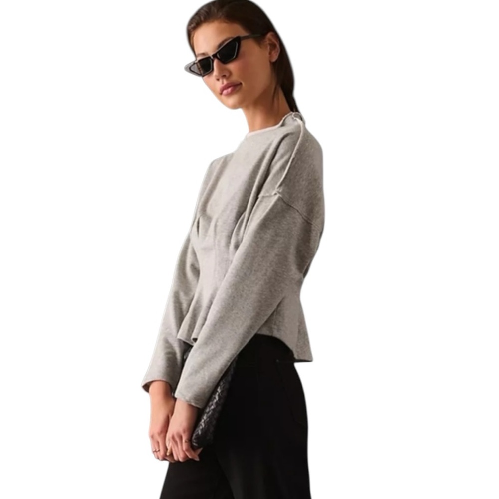 NWT Pilcro for Anthropologie Gray Women's Corset Sweatshirt (J)